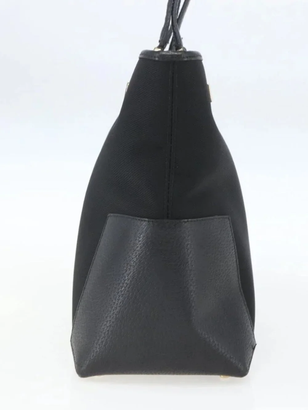 Salvatore Ferragamo Tote Bag Nylon Leather Black Gold Auth 164446